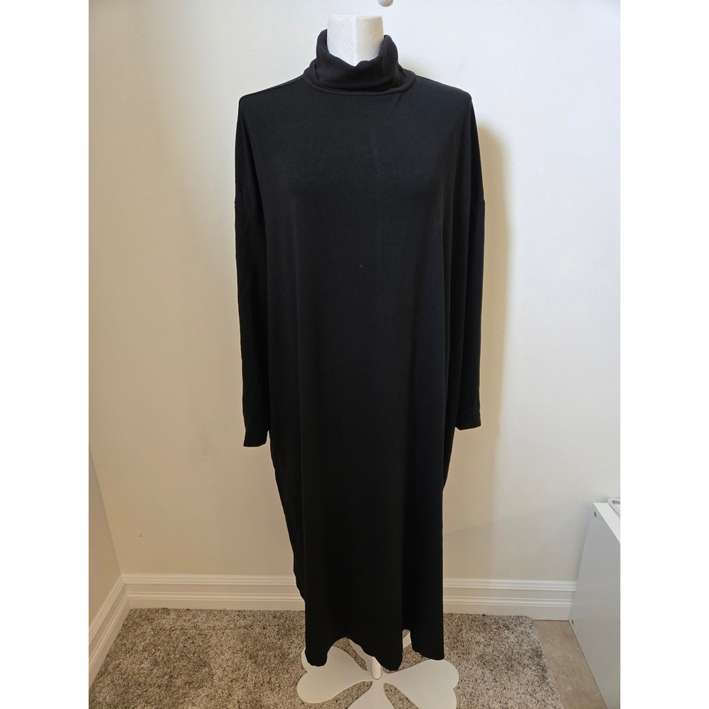 J. Jill Wearever Collection 3X Black Turtleneck‎ Knit Dress Sleeve